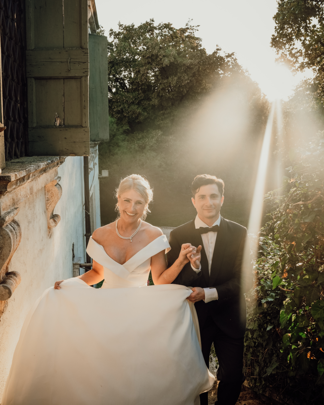 Sposi a Villa Ca’ Vendri durante un matrimonio elegante